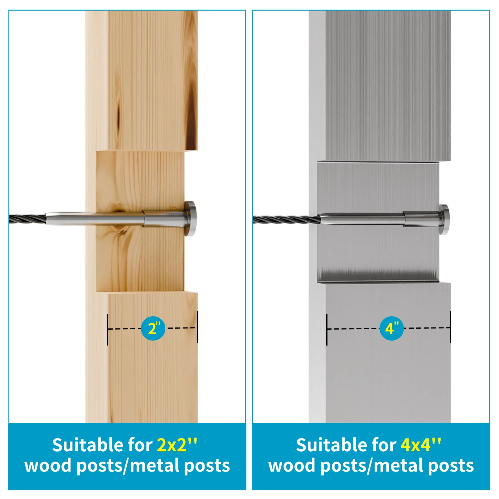 40 Pcs Round-Head Rod Invisible Connector, 1/8'' Invisible Cable Railing Kit
