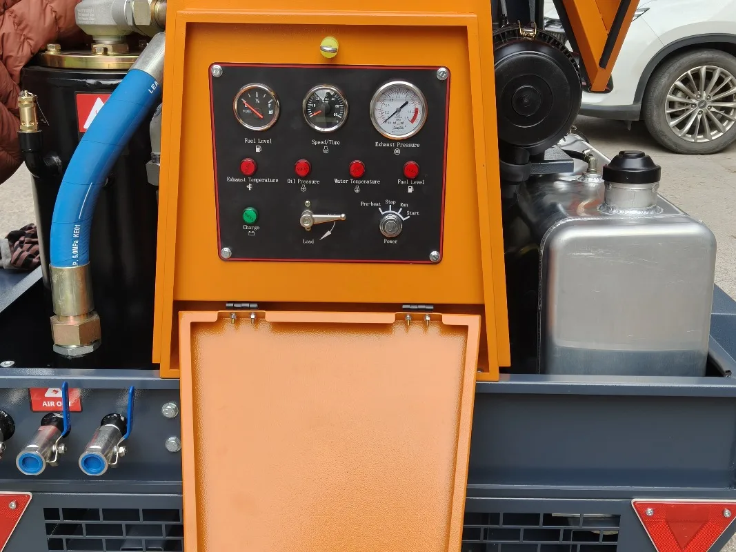 Small Portable Diesel Screw Air Compressor 185 CFM Imported Engine Towable Stationary Configuration Air Cooled with Pump Air End