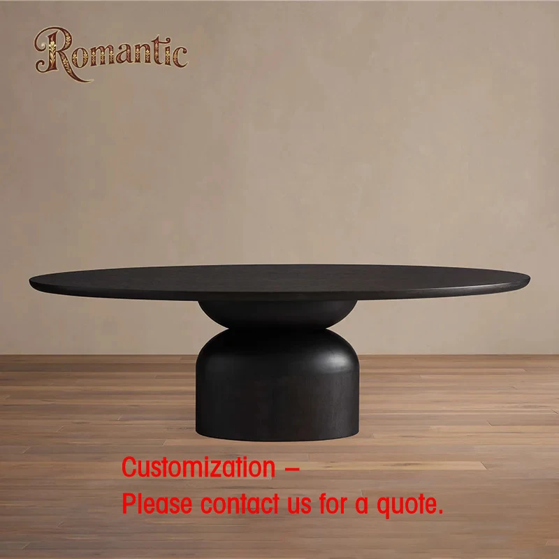 custom.Eclectic Style Modern Luxury American Oak Solid Wood Extendable Oval Dining Table-High Quality Eco-Friendly 6 Seater