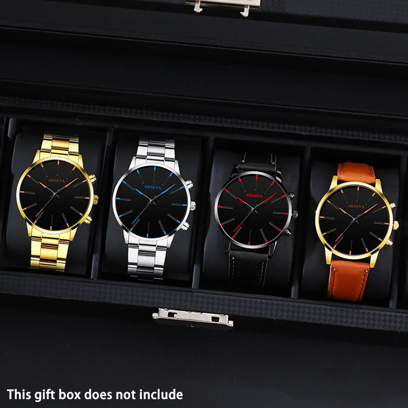 

4 шт. мужские часы, мужские кварцевые деловые часы, аналоговые часы-идеальный подарок на любой случай, мужской подарок