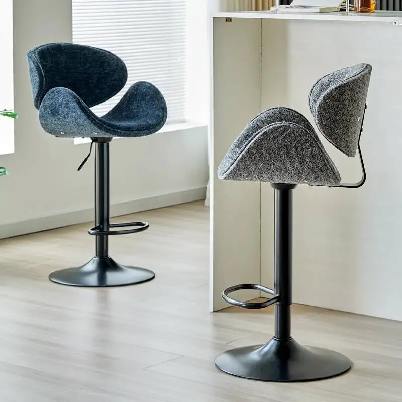 Bancos de bar verdes de metal exclusivos, altura ajustável, italiano, resistente, designer, ergonômico, branco, móveis