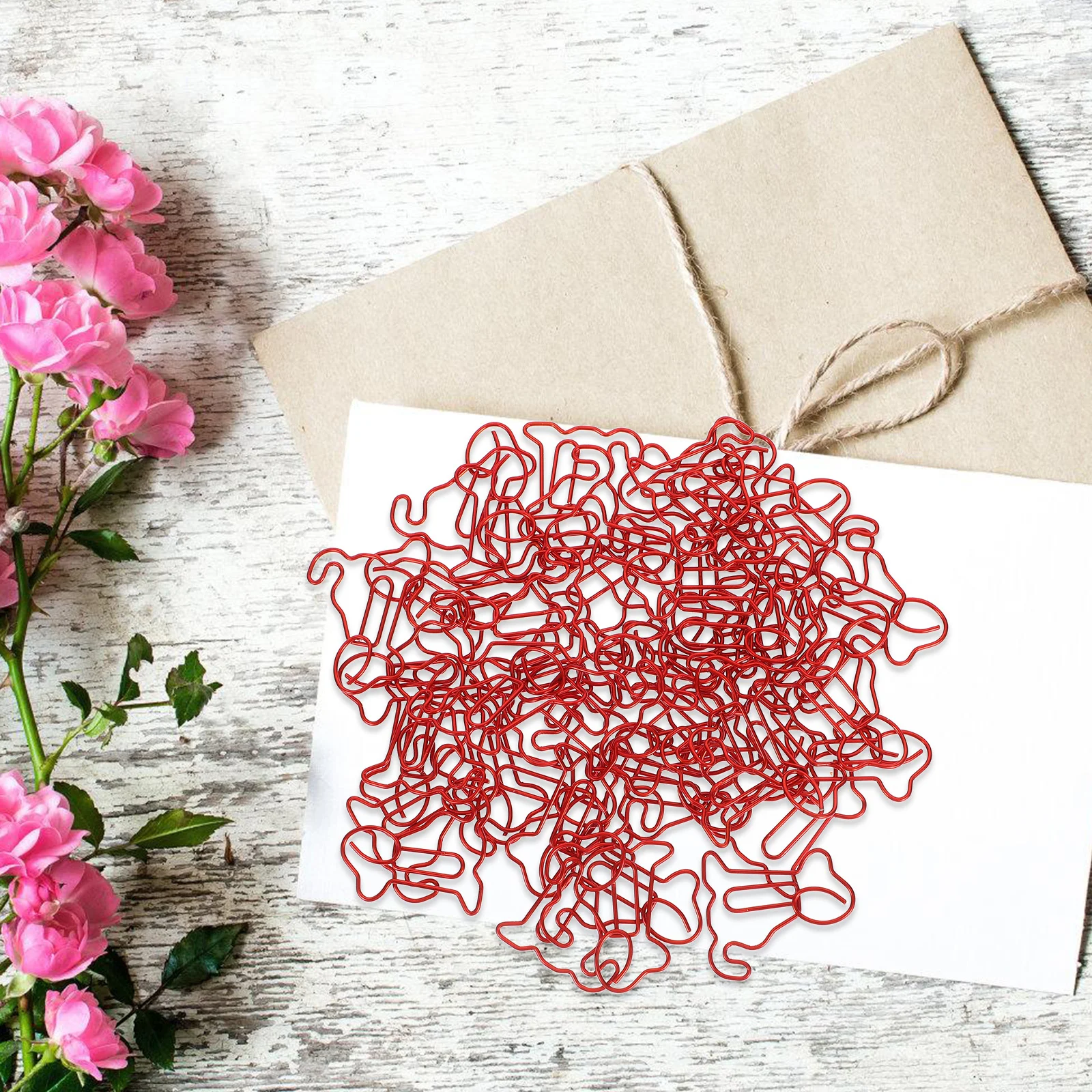 50Pcs Lovely Dog Shaped Paper Clips Fine Crafted Metal Clips Cute Desk Accessories for Study Room Organization Supplies