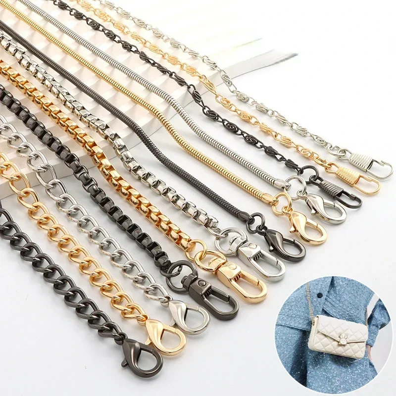 

120cm/100cm Convenient Metal Purse Chain Strap Handle Replacement Chain Handbag Shoulder Bag Chain Accessories Handle for Bags