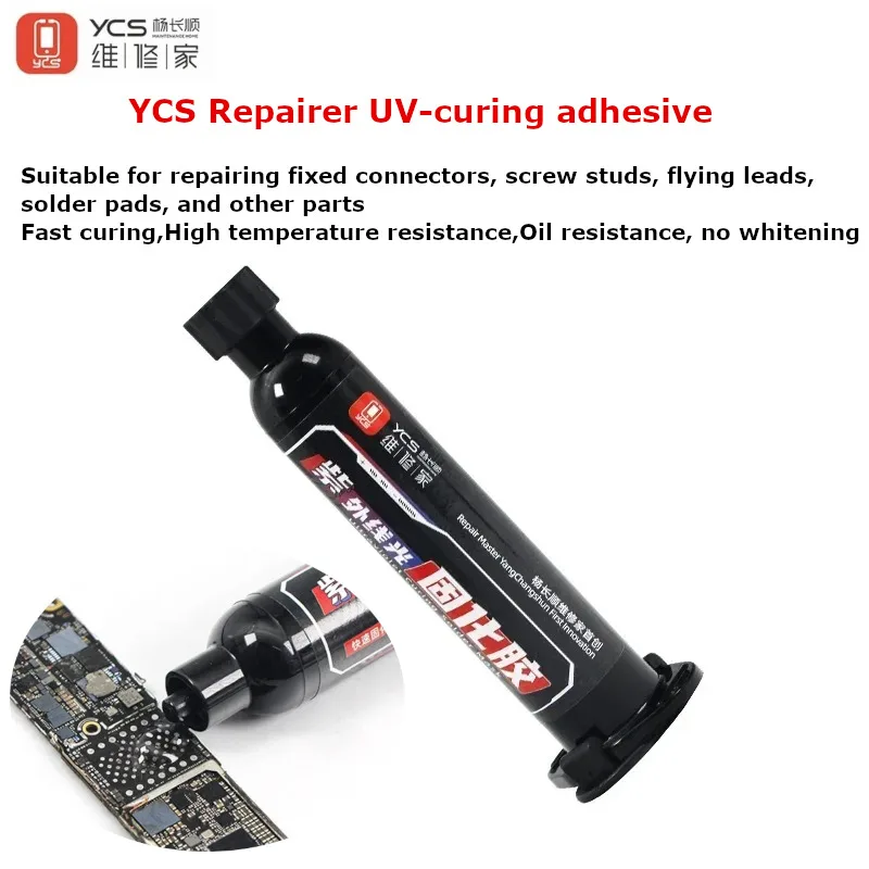 YCS UV-curing Adhesive High Temperature Resistance for Phone Repair Jumping Wire Quick-drying Curing Welding Paste Flux Oil Ink