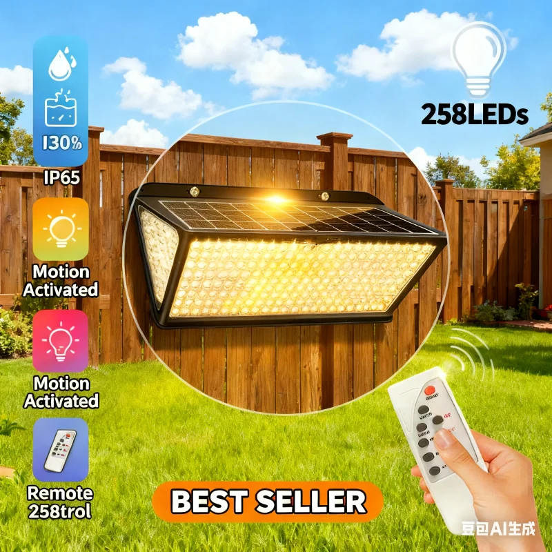 

Solar Lights Outdoor Solar Powered Flood Lights Super Bright Solar Wall Lamp with 3 Mode IP65 Waterproof for Outside Yard Street