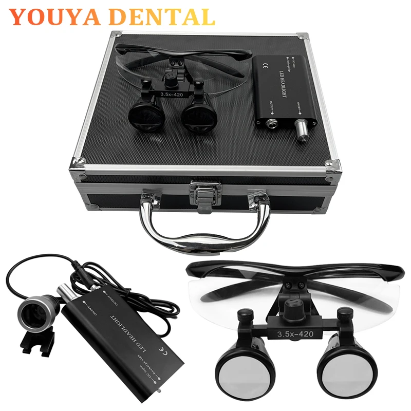 

1 set Dental Surgery Headlamp Magnifying Lens Wear on 3.5x Binocular Blinds Magnifying Mirror Dentistry Equipment Tools