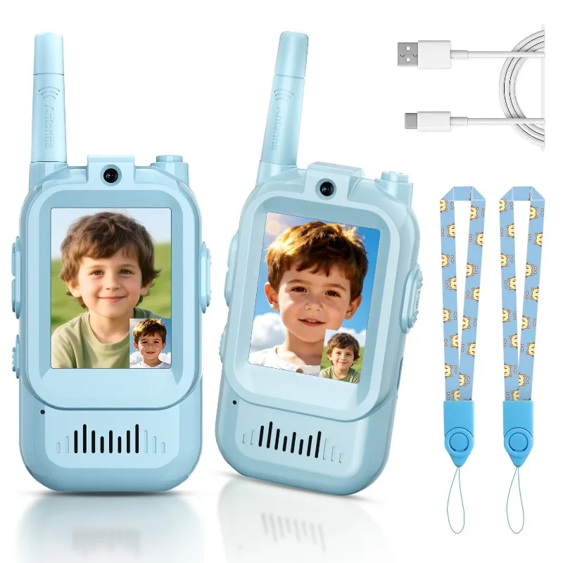 YSUN-Video Walkie Talkies For Kids, Handheld Rechargeable Video Intercom Kids Walkies Talkies, For Outside, Camping