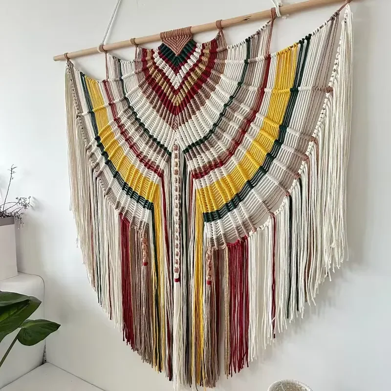 zhxs hand-woven tapestries, Moroccan tapestries, pendants, hanging cloths, tassels, bohemian style, suitable for living rooms