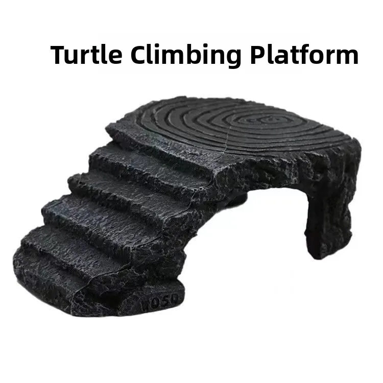 Turtle Sunbathing Platform Two-Legged Resin Climbing Slope Cave Rock Hideout Fish Tank Fake Mountain Scenery Decoration