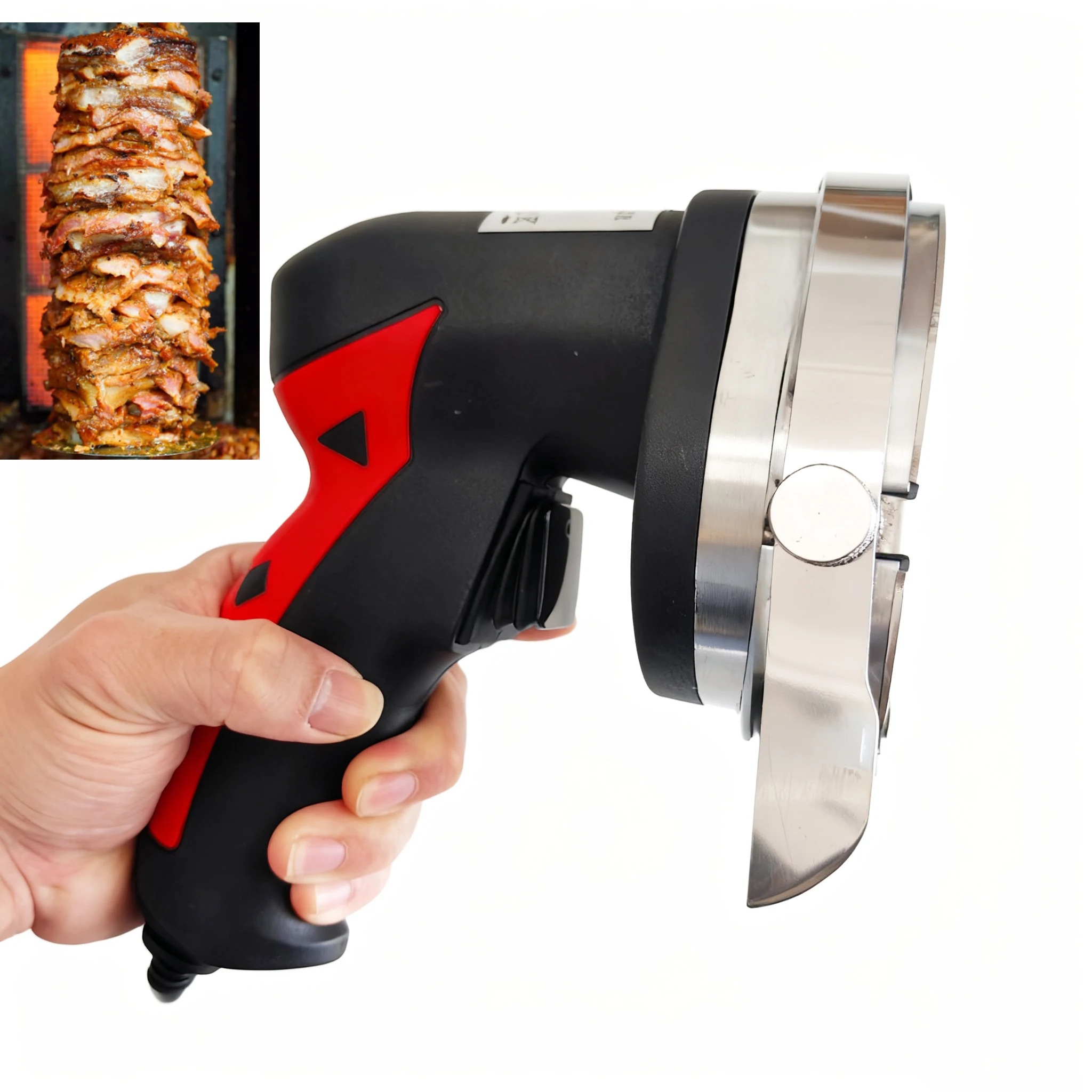 

Electric Meat Slicer 110V 220V Kebab Slicer Barbecue Meat Cutter Handheld BBQ Roast Shawarma Handheld Gyro Knife Commercial