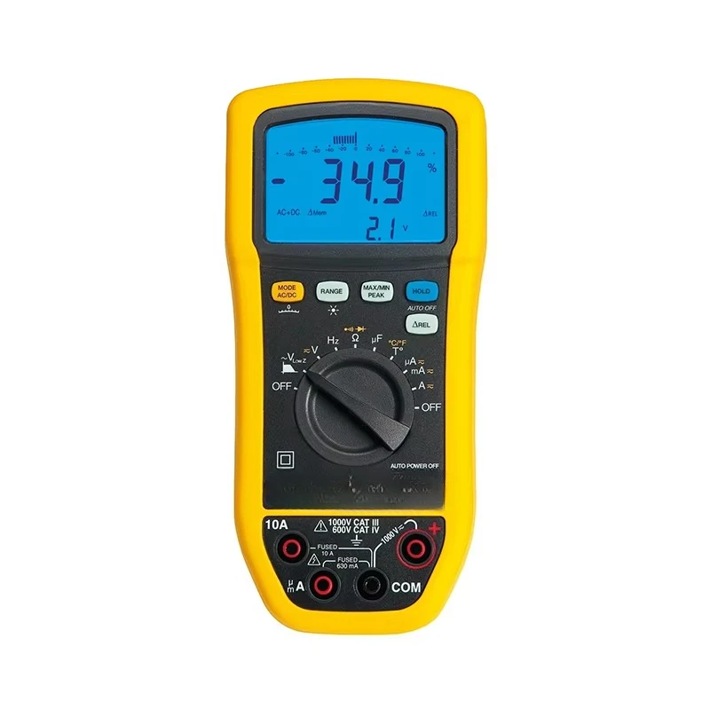 

Handheld Digital Multimeter, True RMS, 10A Ac Max, 20A Dc Max, 1000V Ac Max