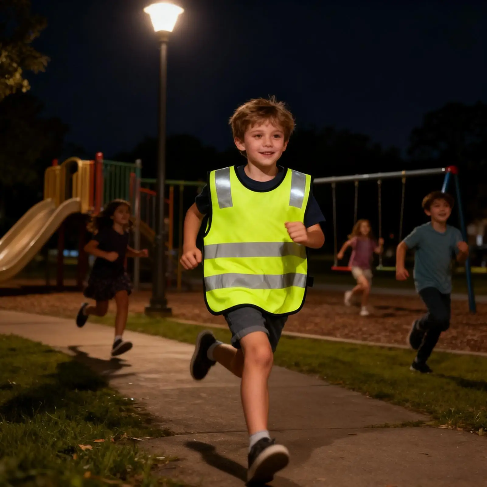 Reflective Vest Kids 10 Pieces Traffic Jacket High Visibility Clothes For Traffic Walking Running Cycling Skiing Camping