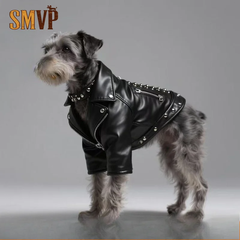 punk-style-dog-faux-leather-jacket-rivet-decor-lapel-zipper-design-cool-motorcycle-coat-spring-autumn-pet-outfit-for-medium-dogs