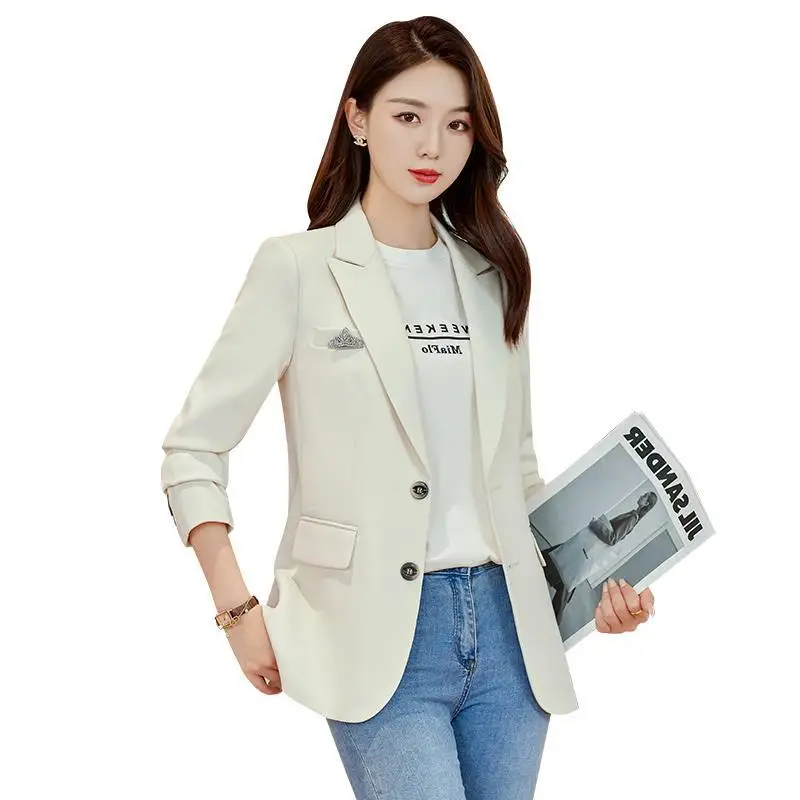 

HOO 2024 Women's Khaki Casual blazer Autumn New Fashion blazers