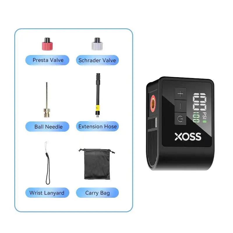 XOSS AirCube Electric Bike Pump 120PSI Compressor Mini Portable Air Pump Rechargeable Tire Inflator for Ball Bicycle Accessories