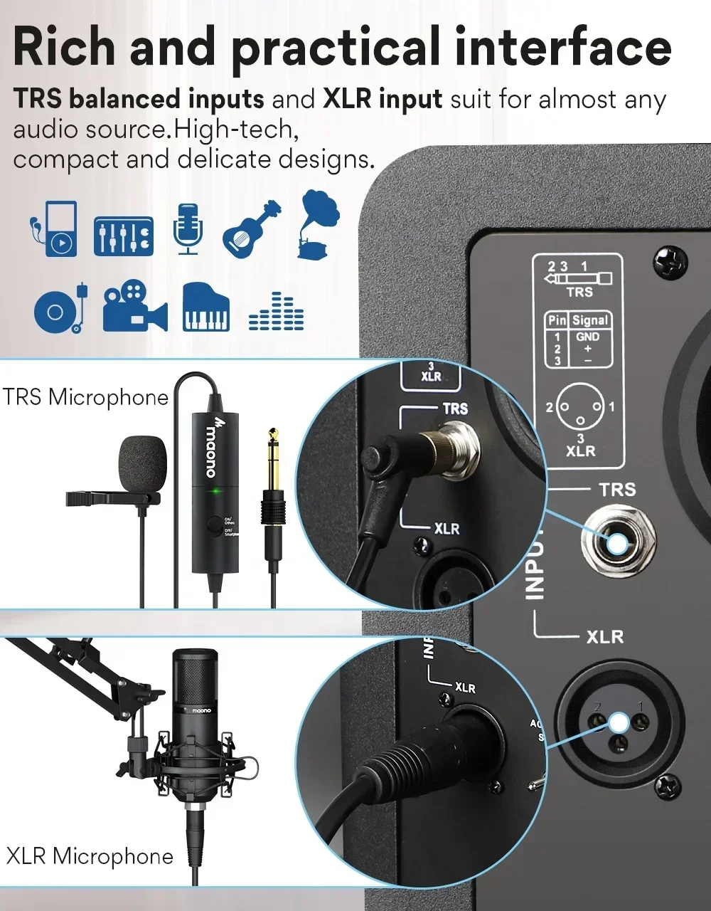 2025 MAONO Desktop Monitor Speakers Computer Sound System And Audio Studio Monitor Speakers  For Recording Music Studio Speakers