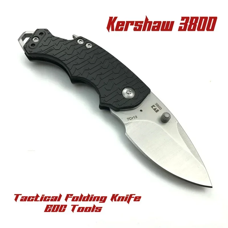 New KS 3800 Shuffle Folding Pocket Knife Plain Edge FRN Handle Compact Multi-Function Hunting Tools EDC Survival Knives