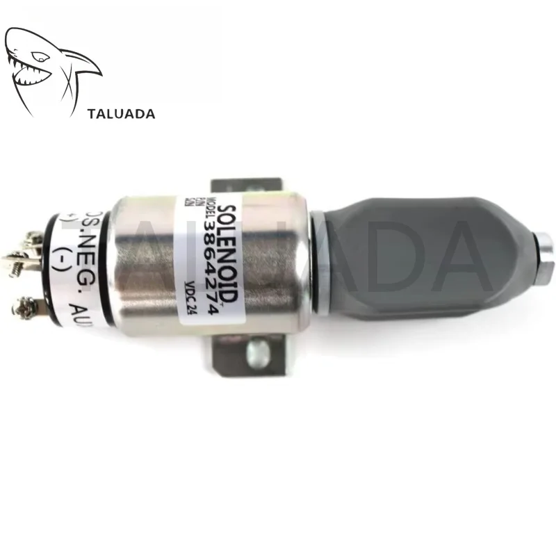 3864274 For Kobelco Engine S6K 6D31 6D14 Fuel Shut Off Solenoid Valve 12V 24V Excavator