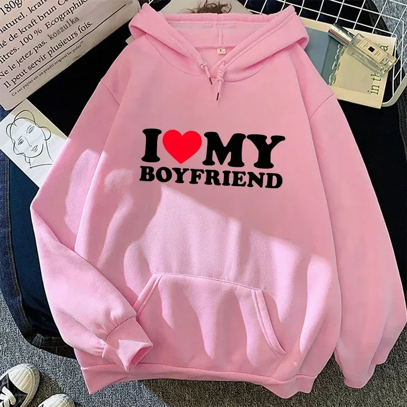 2025 رائجة البيع زوجين هوديي الكلاسيكية الحب BF GF البلوزات الملونة كل موسم رجل امرأة المنزل في الهواء الطلق عادية رياضي فضفاض البلوز
