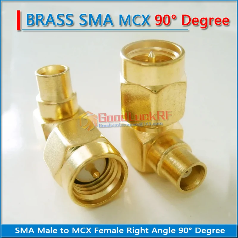 

1X Pcs SMA Male to MCX Female Plug 90 Degree Right Angle MCX - SMA GOLD Plated Type L Coaxial Coax RF Adapters