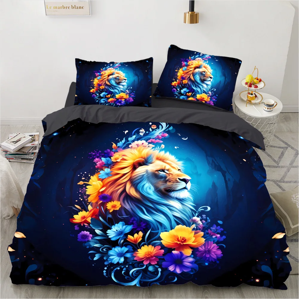 2/3pcs bedding set Digital Print Comfortable Duvet Cover for Home Bedroom Decoration, 1 Duvet Cover and 2pillowcase with Zippers