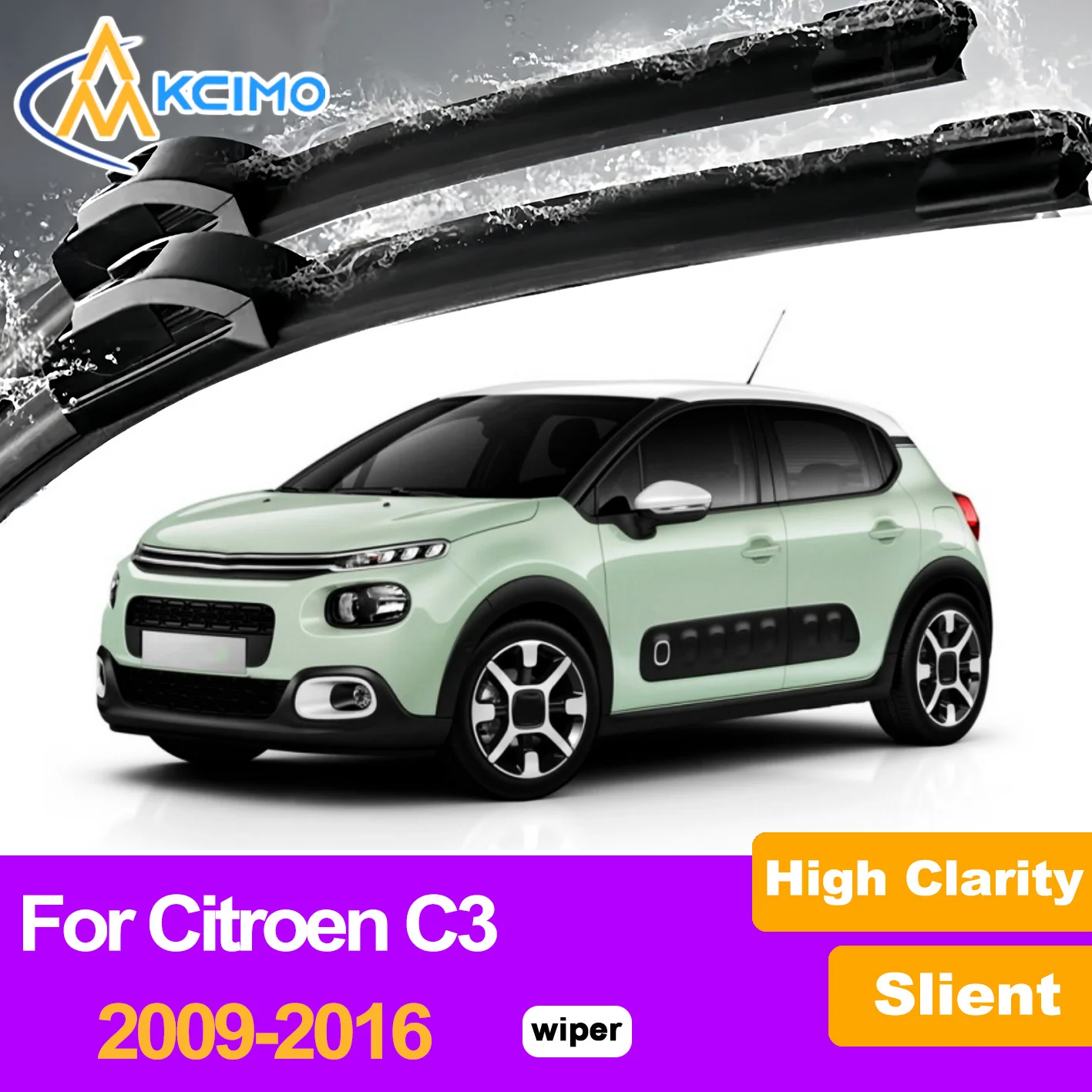 

2Pcs Front Windshield Wiper Blades For Citroen C3 2009-2016 Windscreen Window Car Accessories