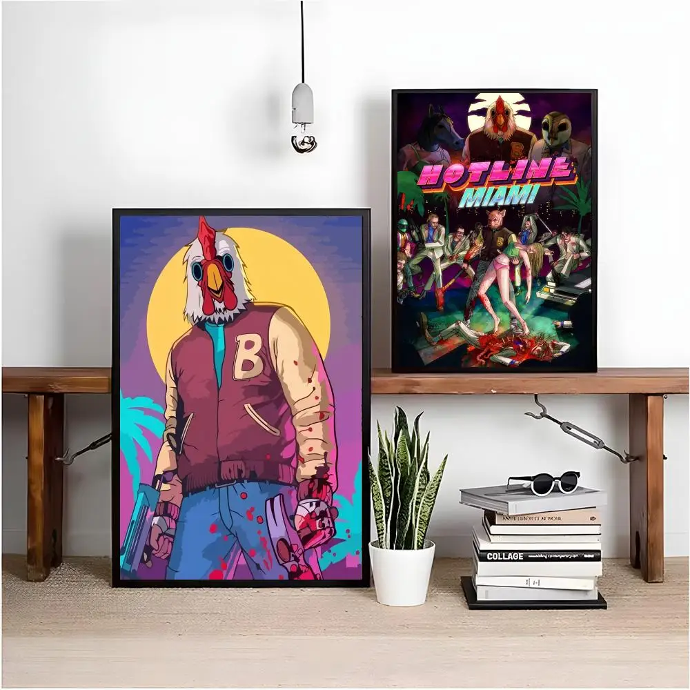 الخط الساخن ميامي عمل اللوحة الخط فرملس قماش جدار الفن مثالية للديكور المنزل هدايا العيد #4