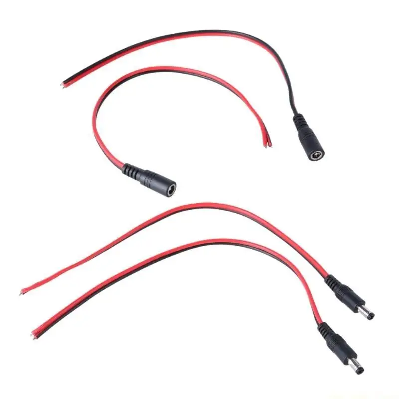 F62C DC5521 Cable Cord with 5521 Plug 18AWG Open End DC5.5x2.1mm Connector Line 30cm