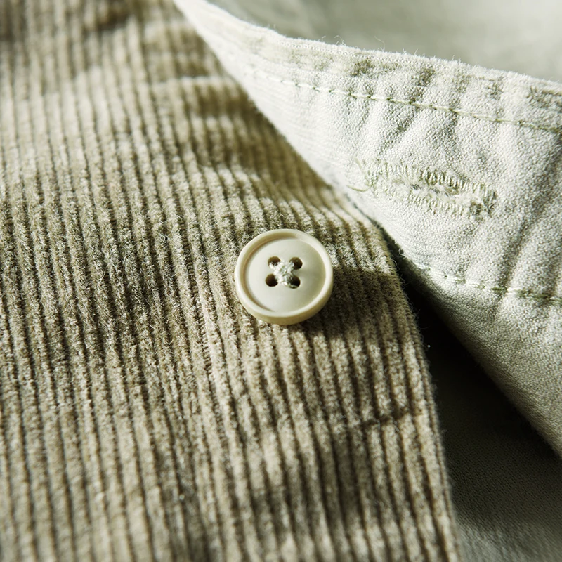 New Stylish French Designer Cotton Shirt Men Brand Trendy Patchwork Corduroy Comfortable Top Clothes Chemise Homme Drop Shipping