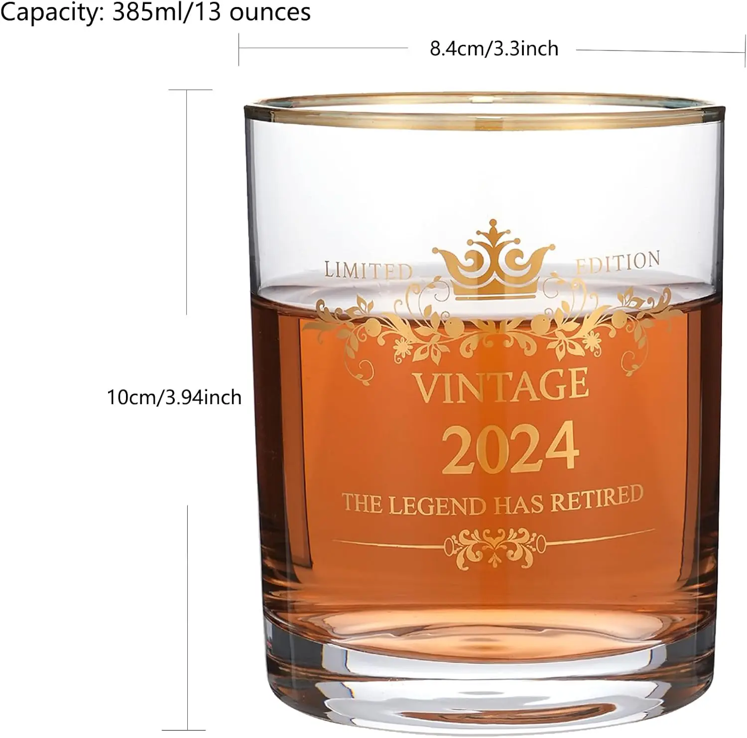 2024 هدايا التقاعد للرجال والنساء بوس زميل العمل أبي أمي صديق 13 أوقية كوب شرب زجاجي ويسكي الأسطورة له هدية متقاعد (Le #5