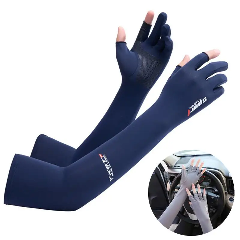 UV Solar Arm Sleeves Men Cycling Gloves Hand Long Sleeves Driving Arm Cover Summer Woman Cool Muff Sun Protection Motorcyclist