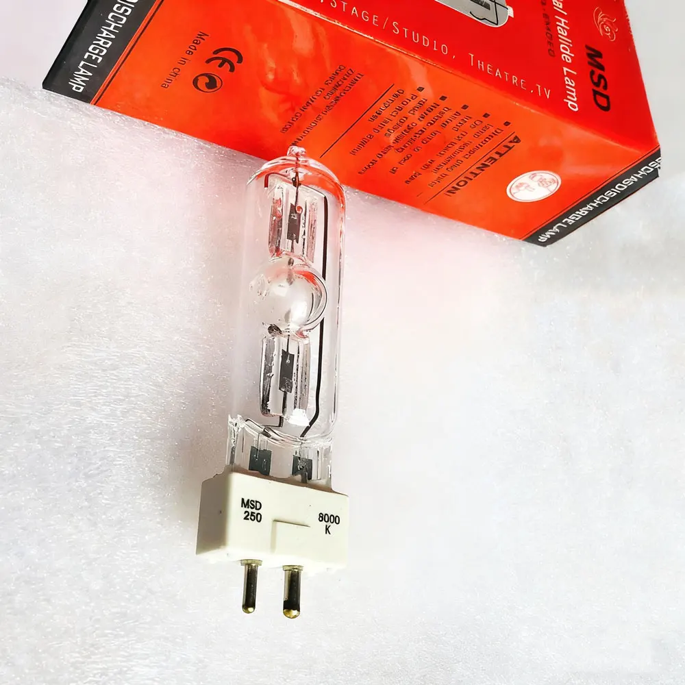 MSD 250/2 MSD250W 90V GY9.5 Base Metal Halide Lamp, 250W 8000K Bulb for Moving Head Lights & Stage Lighting