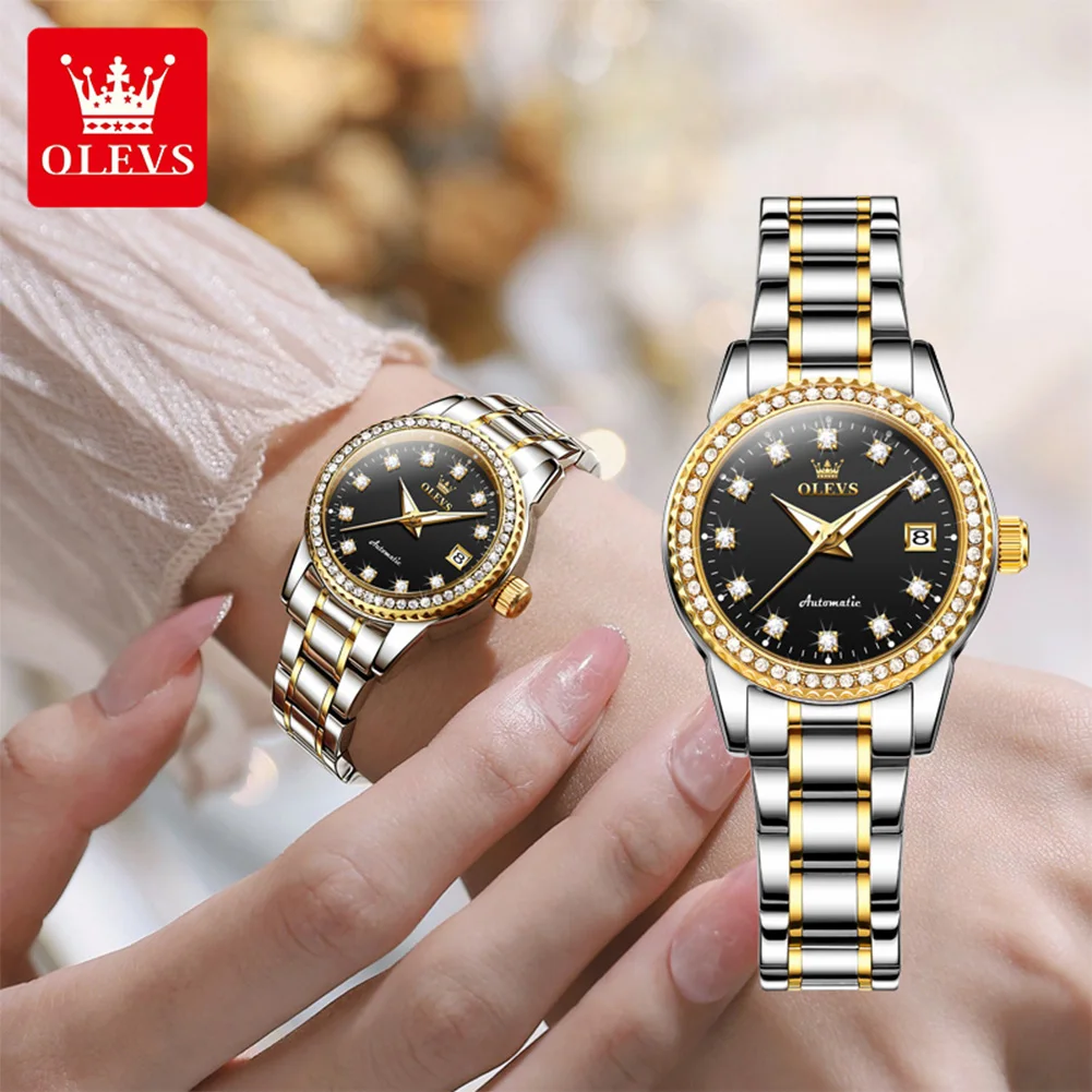 OLEVS Brand Mechanical Women's Watch Waterproof Women's Calendar Function Watch 7003
