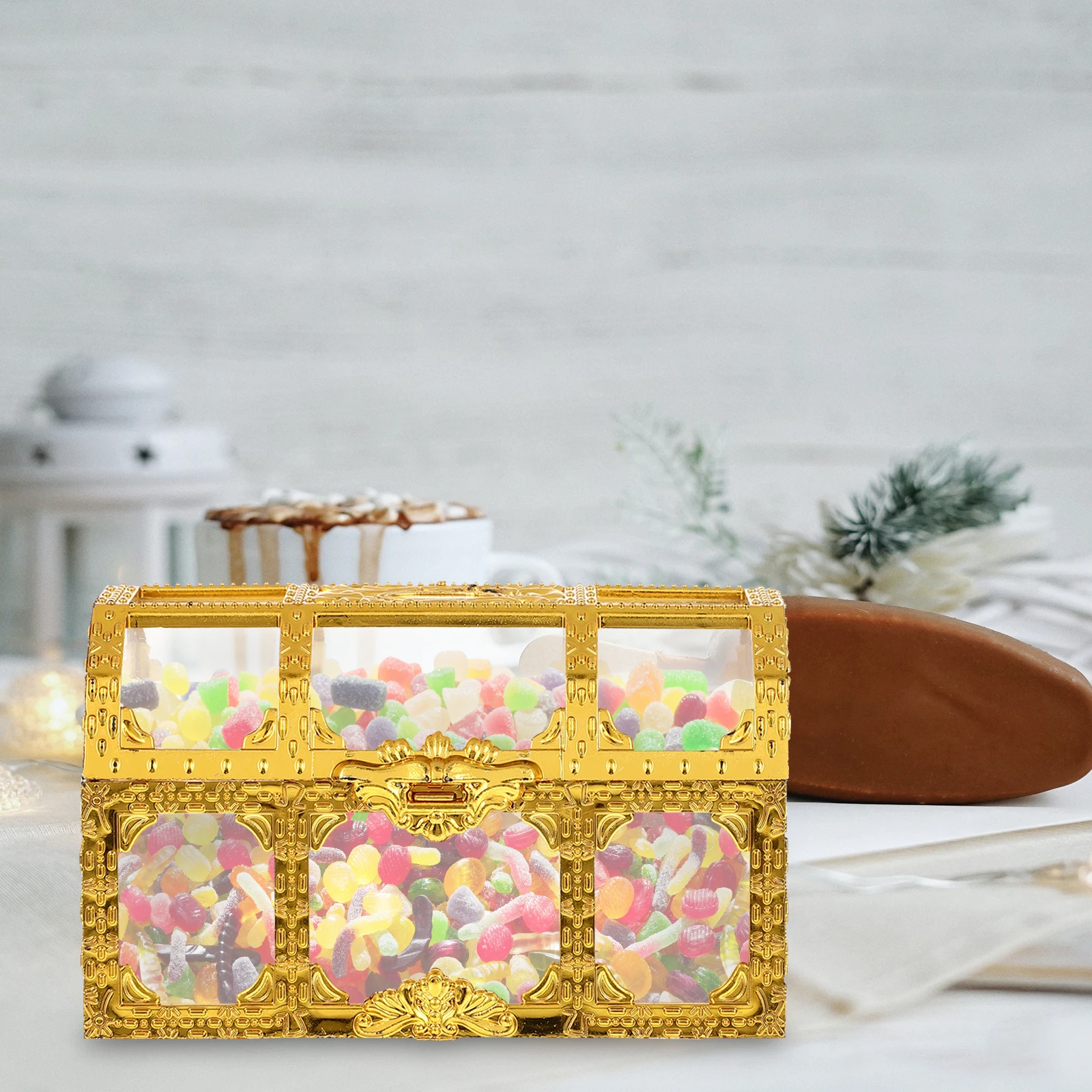 

2pcs Treasure Box Shape Party Favor Boxes For Candies Jewelry Diy Crafts Wedding Birthday Baby Shower Decoration Gift Packaging