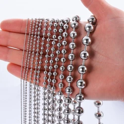 5pcs/lot 1.2mm-10mm Stainless Steel Ball Chain Men Necklace Bracelet Keychain Trinket Dog Tag Jewelry Accessories 40cm-75cm