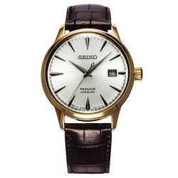 Seiko Watch Presage Automatic Brown Leather Strap Mechanical Waterproof Watch For Men