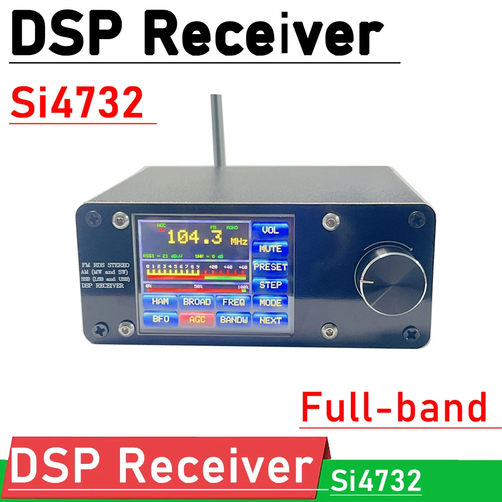 

DYKB Si4732 All-Band DSP Receiver FM LW (MW SW) SSB Radio receiving RDS Touch digital display W Antenna F/ Ham Radio Amplifier