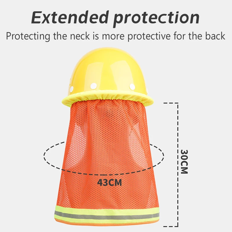 Guarda-sol de verão para trabalho, capacete de segurança, proteção facial e pescoço, viseira solar, cortina para local ao ar livre, reparo de trabalho, jardim