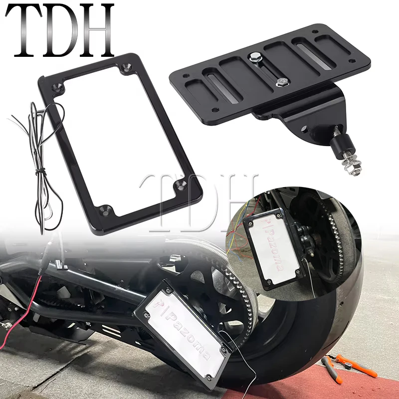 For Harley Sportster S RH1250 Motorcycle License Number Plate Bracket Holder W/ LED Light Side Mount License Plate RH1250S 21-24