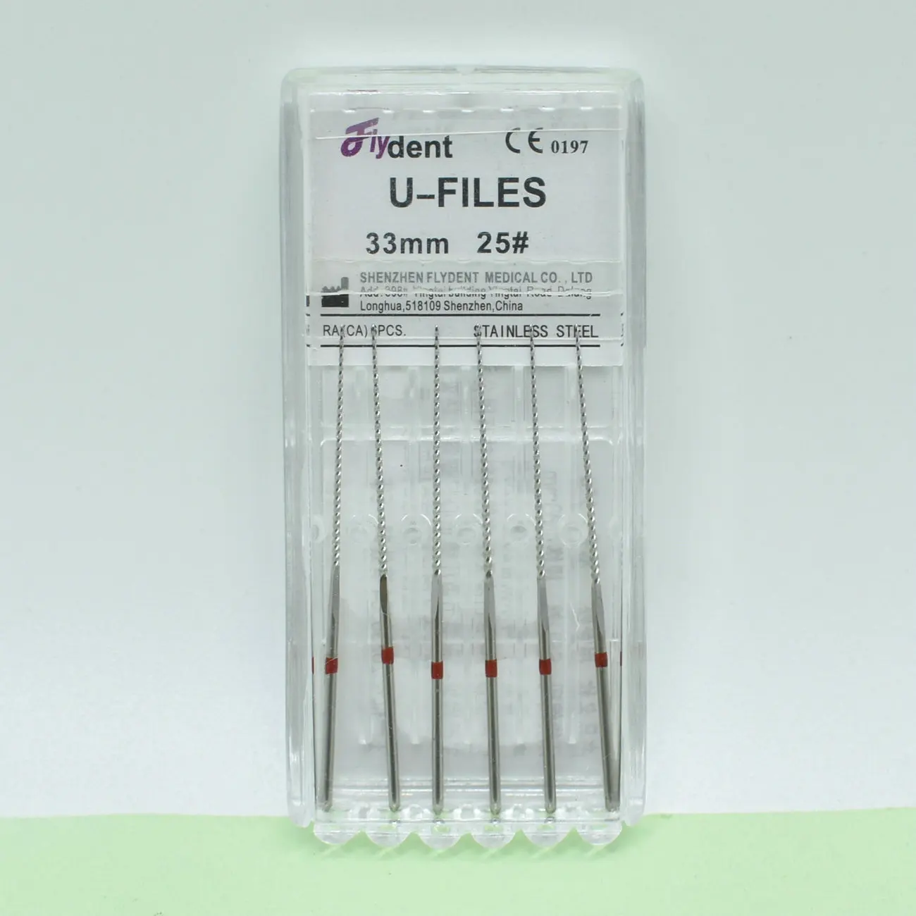6pcs/box Dental U Files Endodontic Files Stainless Steel Ultrasonic Optional Use For Root Canal Cleaning