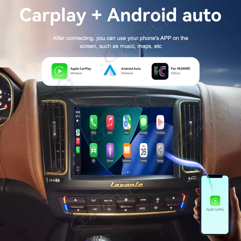 

9 " Radio Stereo Receiver Android For Maserati Levante 2016-2023 GPS Navi Automotive Multimedia Player Head Unit