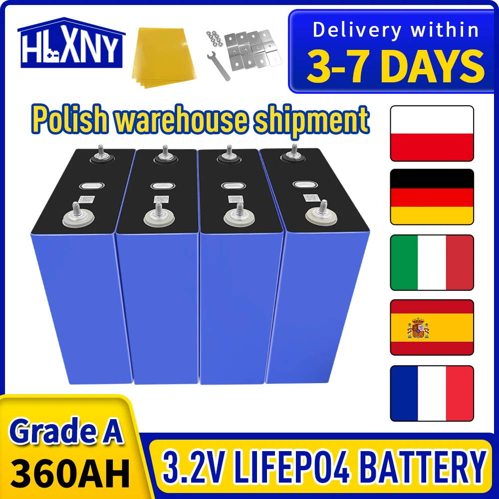 Nouveau type de batteries LFP 100 000 cycles 3,2 V, 360 Ah – Compatible DIY pour les systèmes 12 V/24 V/48 V, convient aux camping-car, aux véhicules électriques et aux camions.
