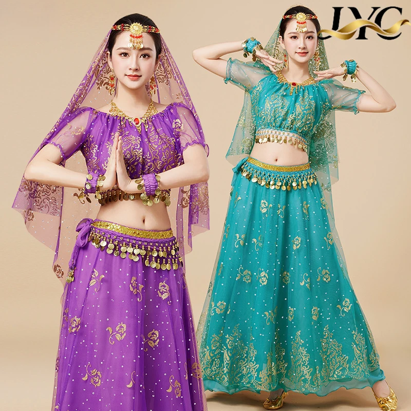 New Style Dance Ethnic Costume for Xinjiang Dance Tianzhu Girl Performance Adult Set with Chiffon Indian Outfit