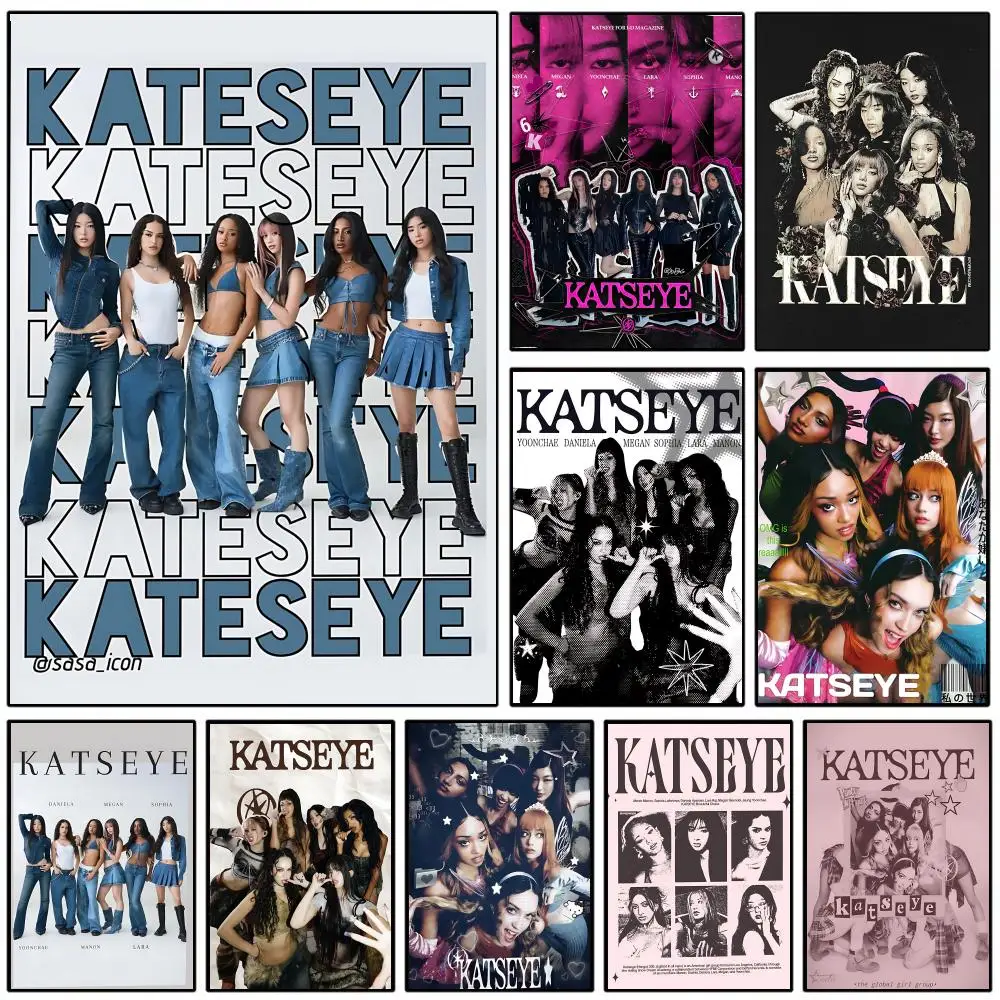 K-KATSEYES Pop Music Group Poster Wall Poster Self-adhesive Waterproof For Decorating Bedrooms & Dorms & Headboard Wall for Fans