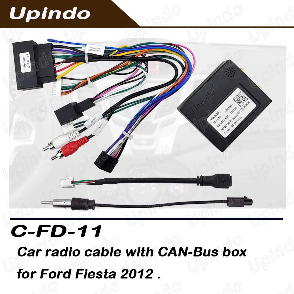 

Android Radio Power Cable Connector Wiring Harness CAN Bus Adapter Plug Play For Ford Fiesta 2012