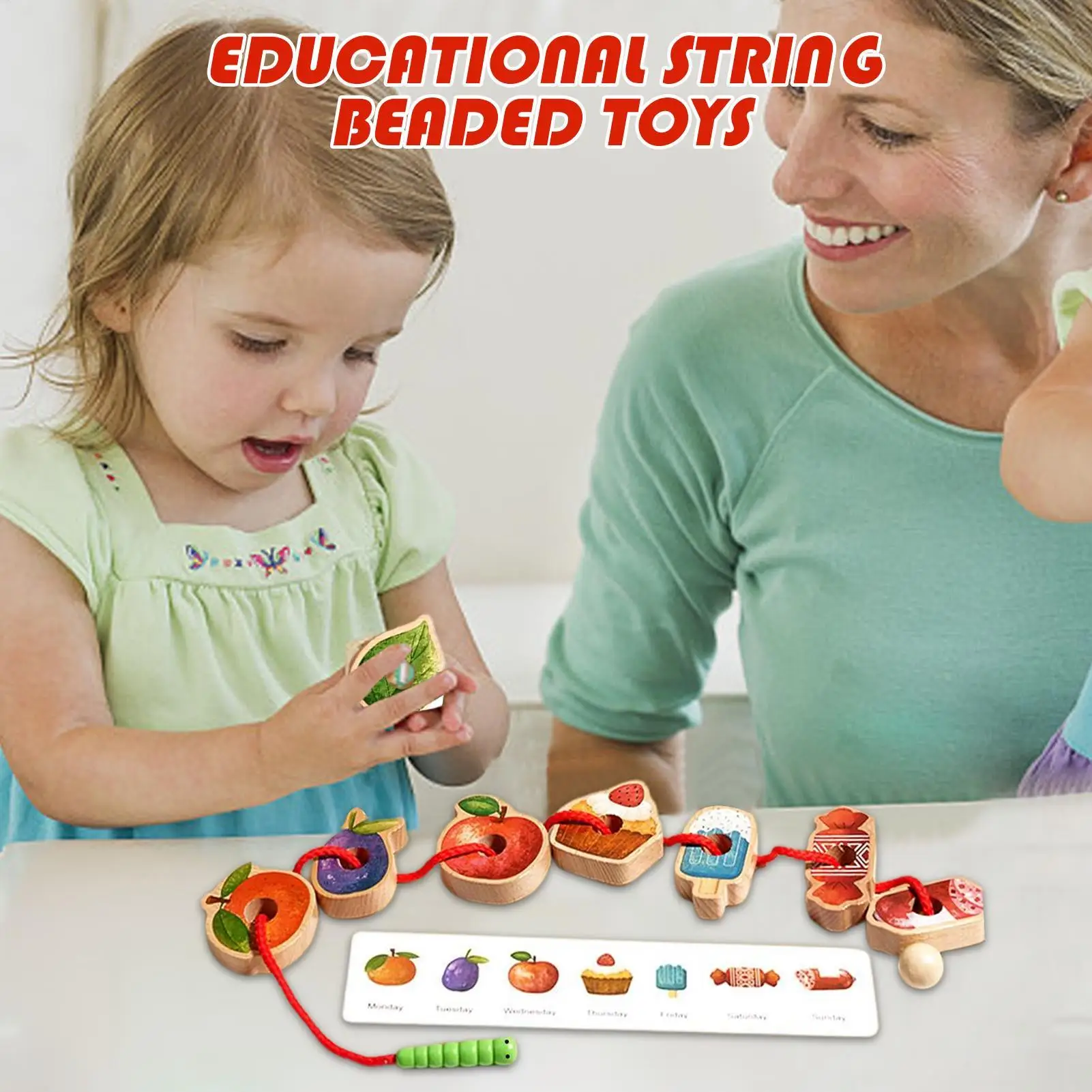 

Lacing Toy Educational String Beaded Toys Activities Stringing Game Sorting For Preschool Learning Toddler Development Kids