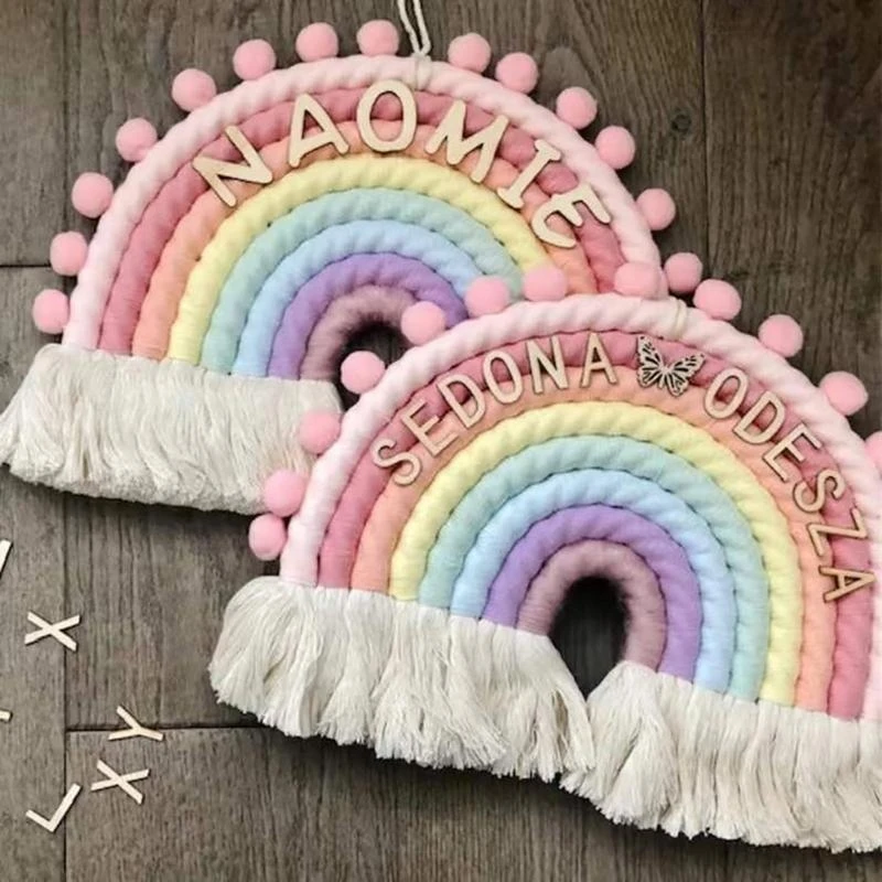 MacRame Rainbow Wall Hanging for Dorm Kid Room Decoraciones para hogar Baby Shower
