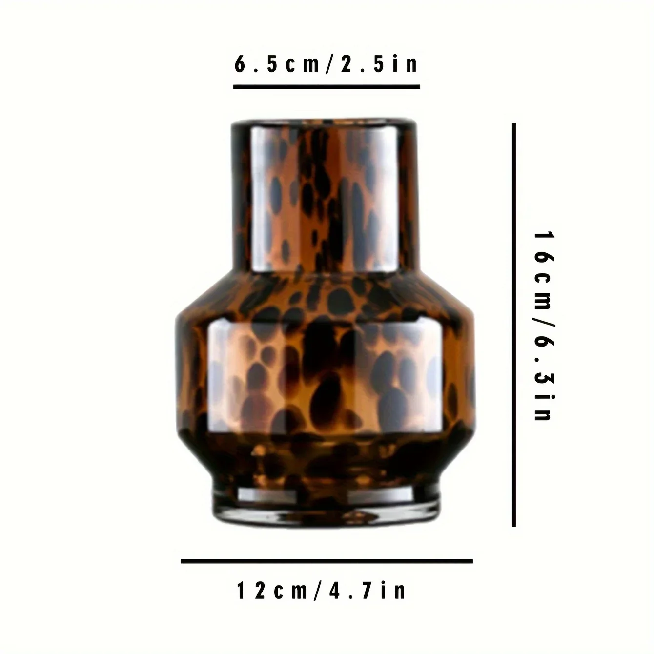 Glass Flower Vase Niche High-end Leopard Print Vase For Autumn, Thanksgiving, Winter, Xmas - Living Room, Bedroom