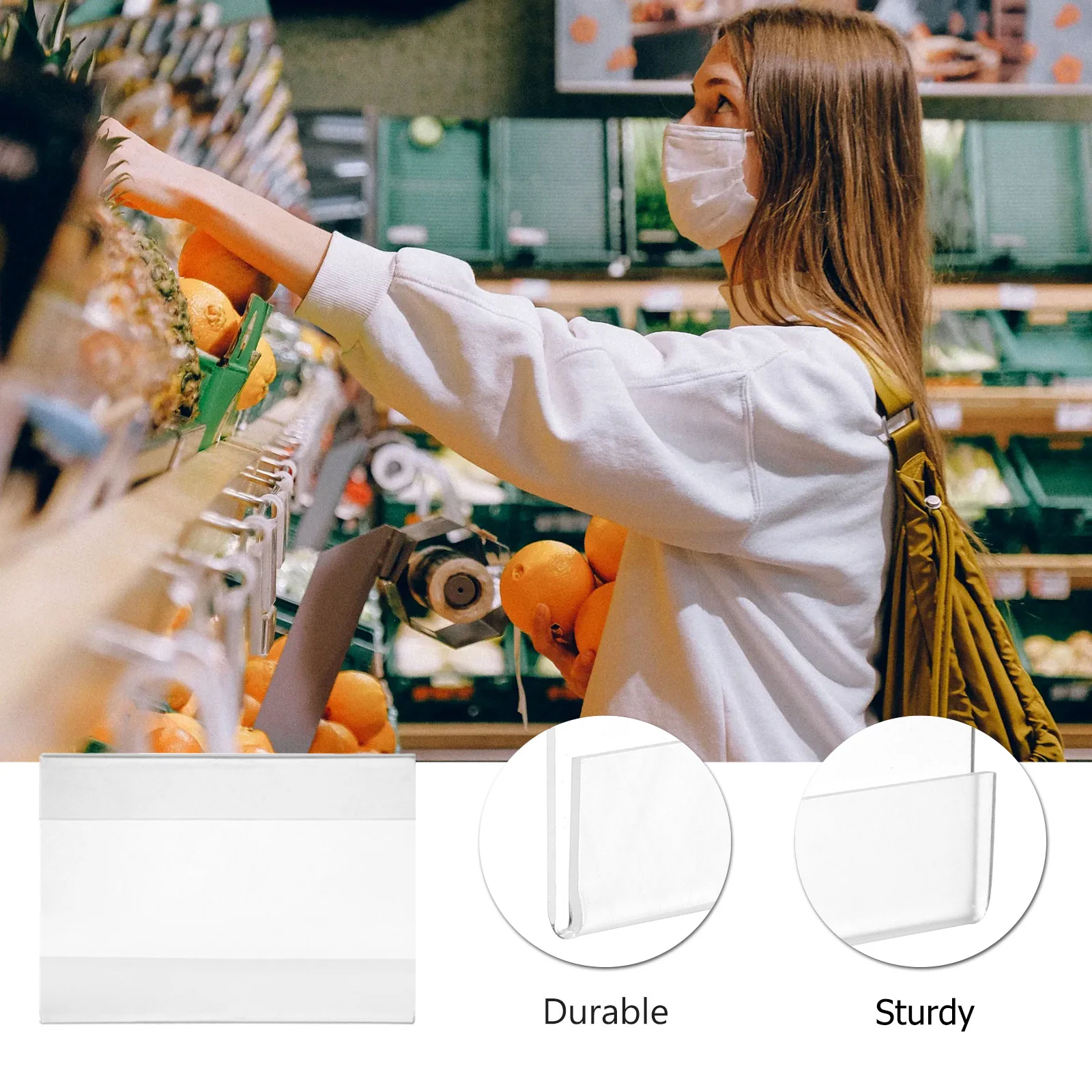 

5Pcs Acrylic Display Stand Clear Label Holder Price Tag Holder for Retail Shop Desktop Menu Sign Versatile Acrylic Rack