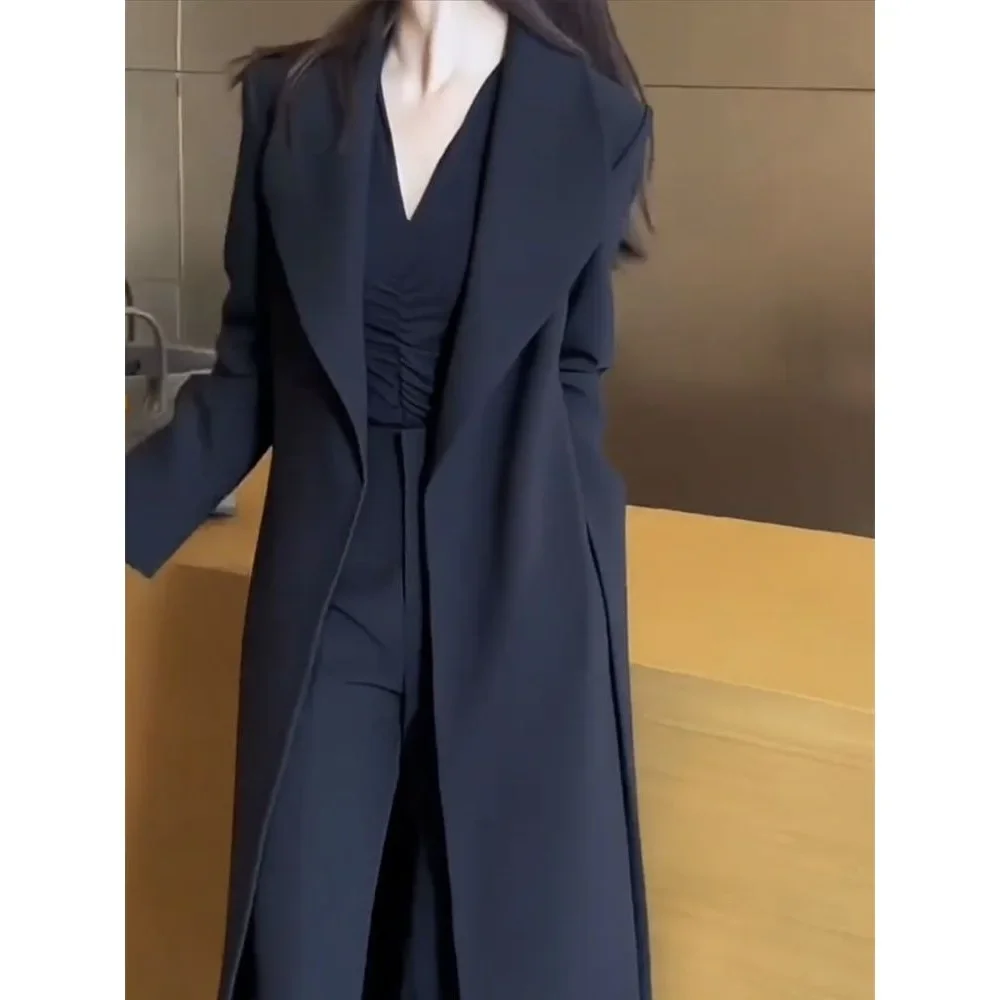 

New Fashionable Midi Length Women's Windbreaker Coat Autumn Winter New Arrival Commute Slimming Coat Elegant Style
